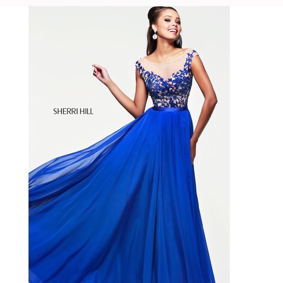 sherri hill blue homecoming dress